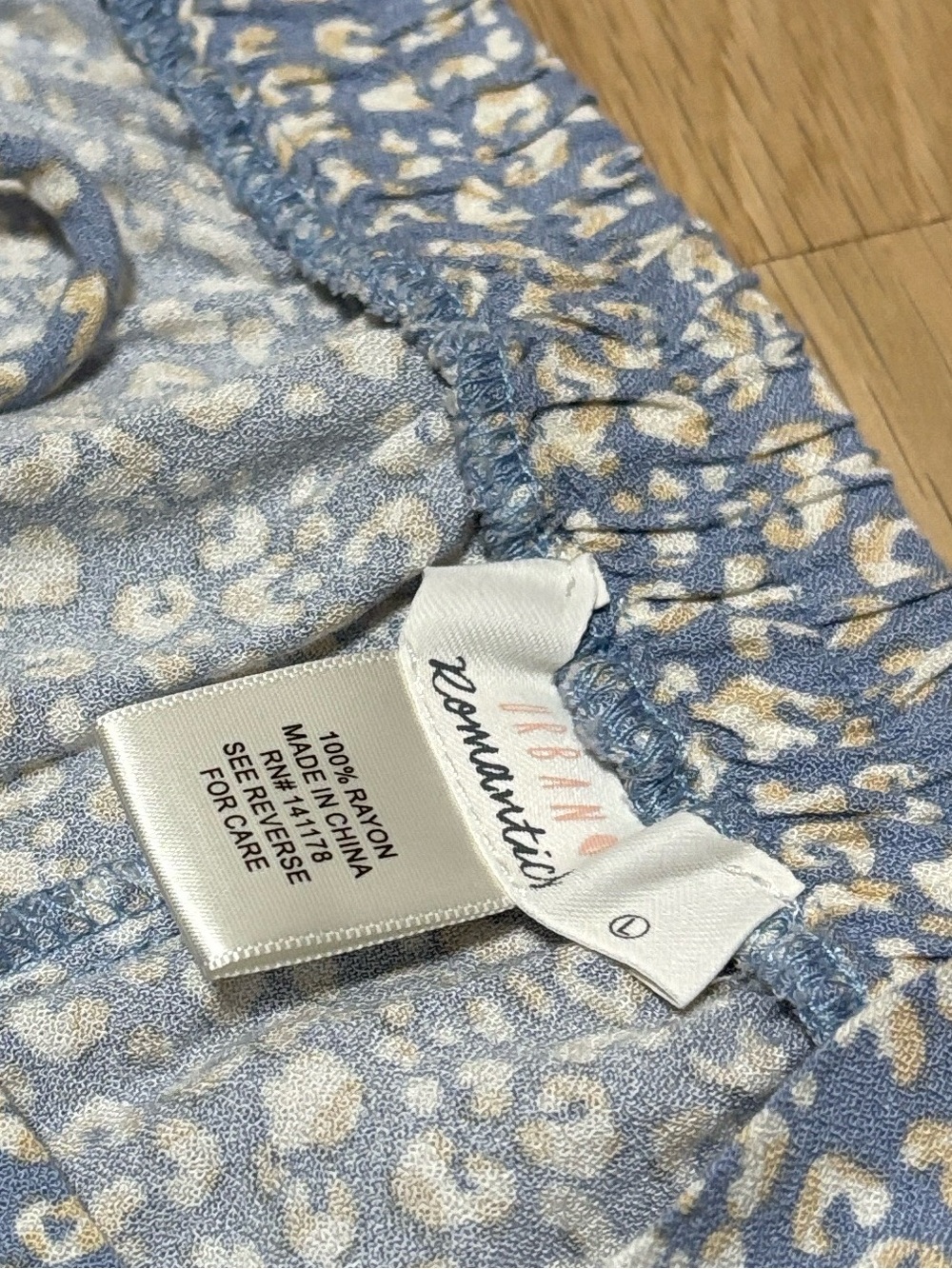 Urban Romantics (L) Tie Waist Cottagecore Wrap Skirt Boho Patterned Blue Midi - Picture 7 of 14